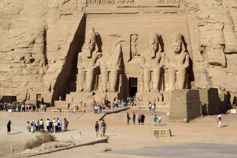 Abu Simbel Temple in Aswan, Egypt. Abu Simbel was build by King Ramses II for his wife Nefertari.
