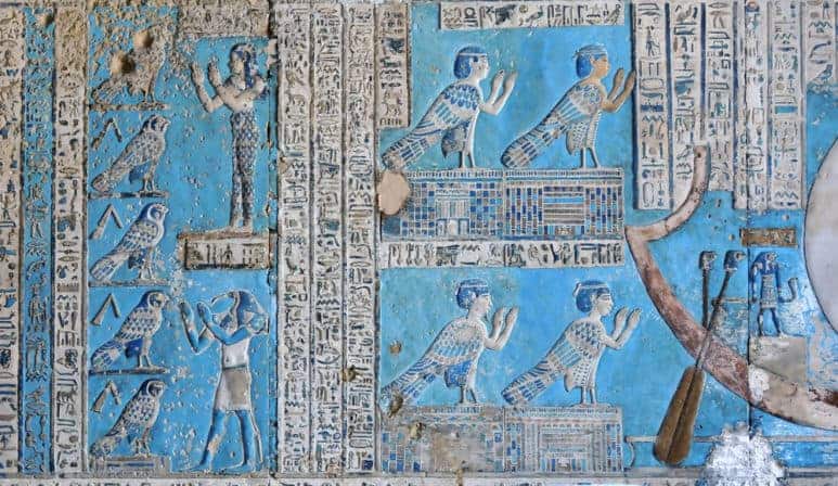 Altägyptische Reliefs vom Dendara-Tempel, Tempel der Göttin Hathor