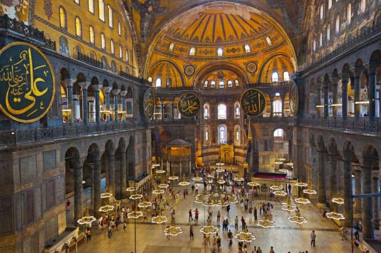Hagia Sophia interior at Istanbul Turkey