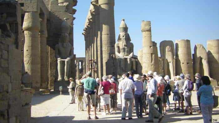 Travellers at Luxor Temple