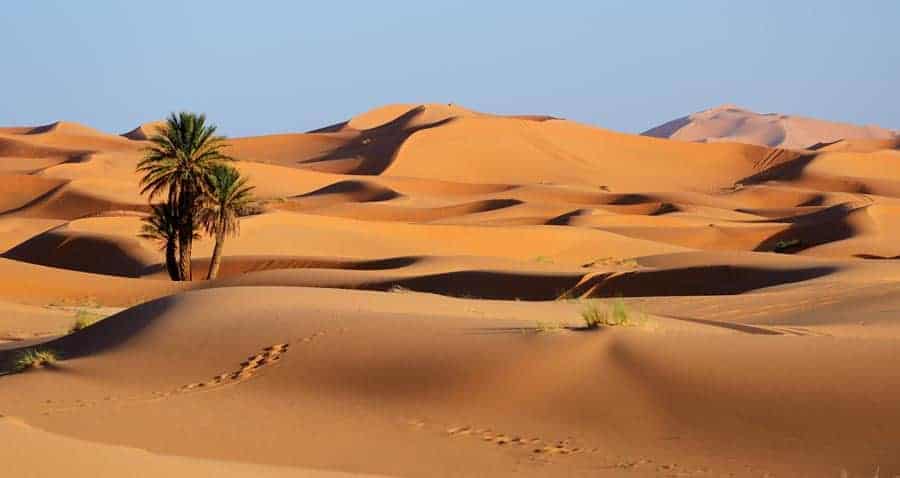 Sand dunes of Sahara desert in Morocco